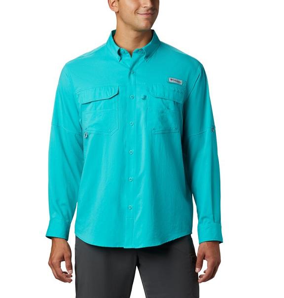 Columbia PFG Blood and Guts Shirts Blue For Men's NZ26319 New Zealand